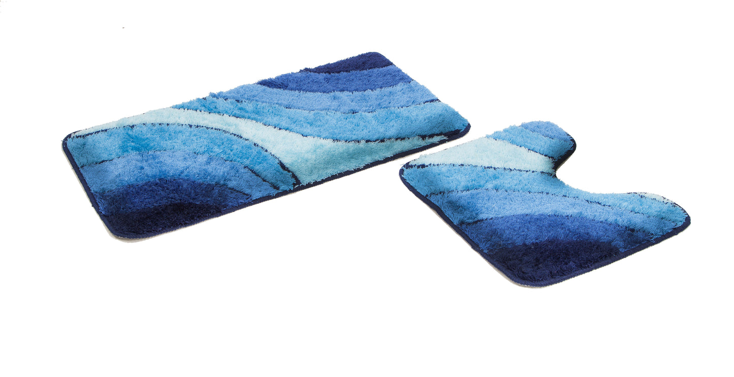 Bademattenset Wave 2-tlg., 50x90 cm und 50x45 cm verschiedene Farben und Ausführungen