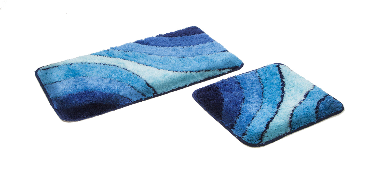 Bademattenset Wave 2-tlg., 50x90 cm und 50x45 cm verschiedene Farben und Ausführungen