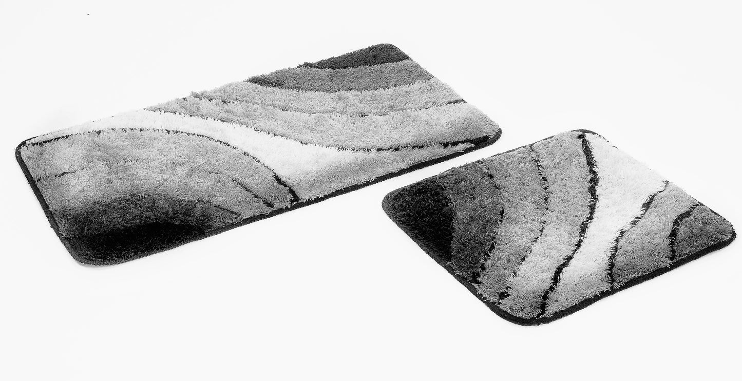 Bademattenset Wave 2-tlg., 50x90 cm und 50x45 cm verschiedene Farben und Ausführungen