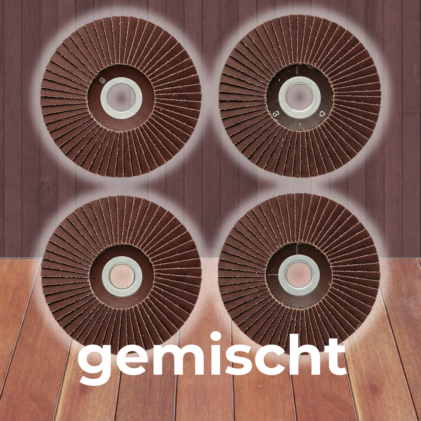 10/20 Stück Standard Fächerscheiben / Ø 125 mm x 22,23 mm / braun