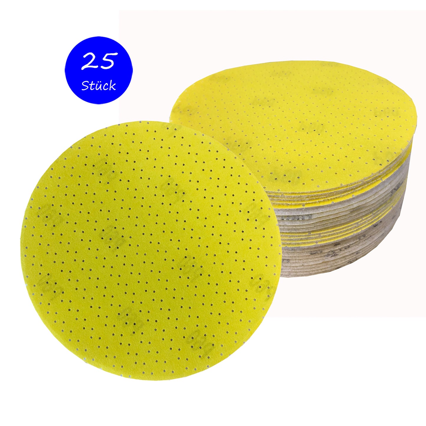 Klett-Schleifscheiben │ Ø 225 mm│ gelb │ 25 Stück │ mixed je 5 x (60/80/120/180/220)