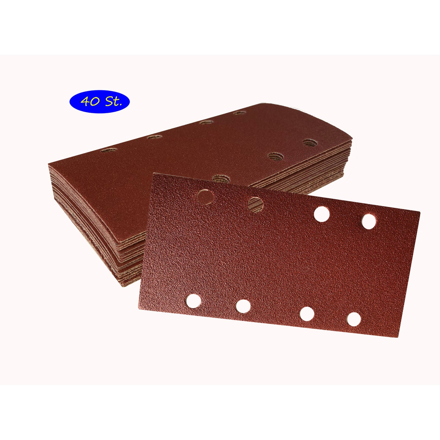 Schleifbogen-Set │ 93 x 190 mm │ 8 Loch │ 40 Stück │ mixed je 10 x (60/80/120/240)