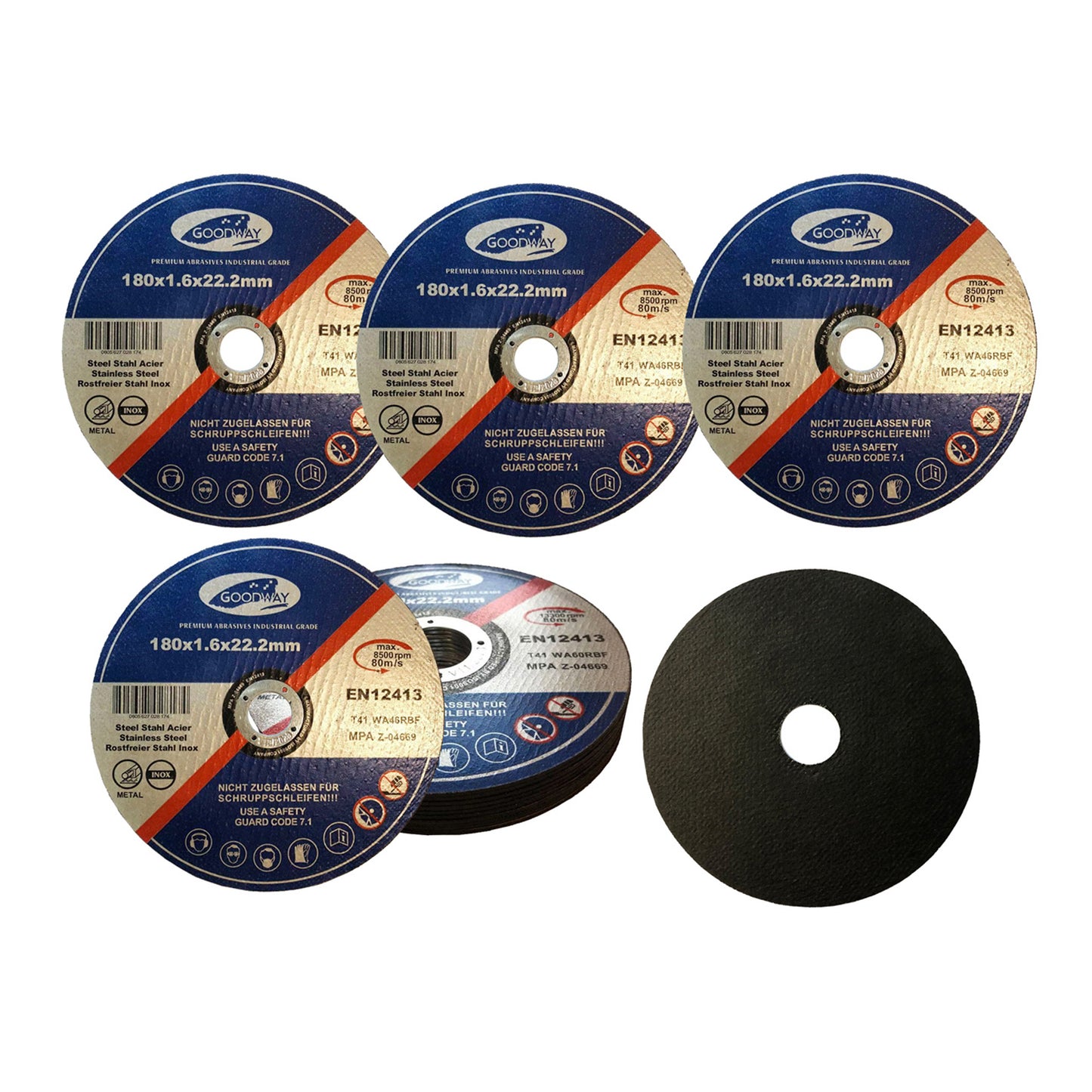 Profi-Trennscheiben │ Ø 180mm x 1,6 mm x 22,2 mm, 1,6 mm dünn │ 10 Stück │ für Flex, Trenn- und Winkelschleifer │ Inox │ Schneidscheiben │ Flexscheibe