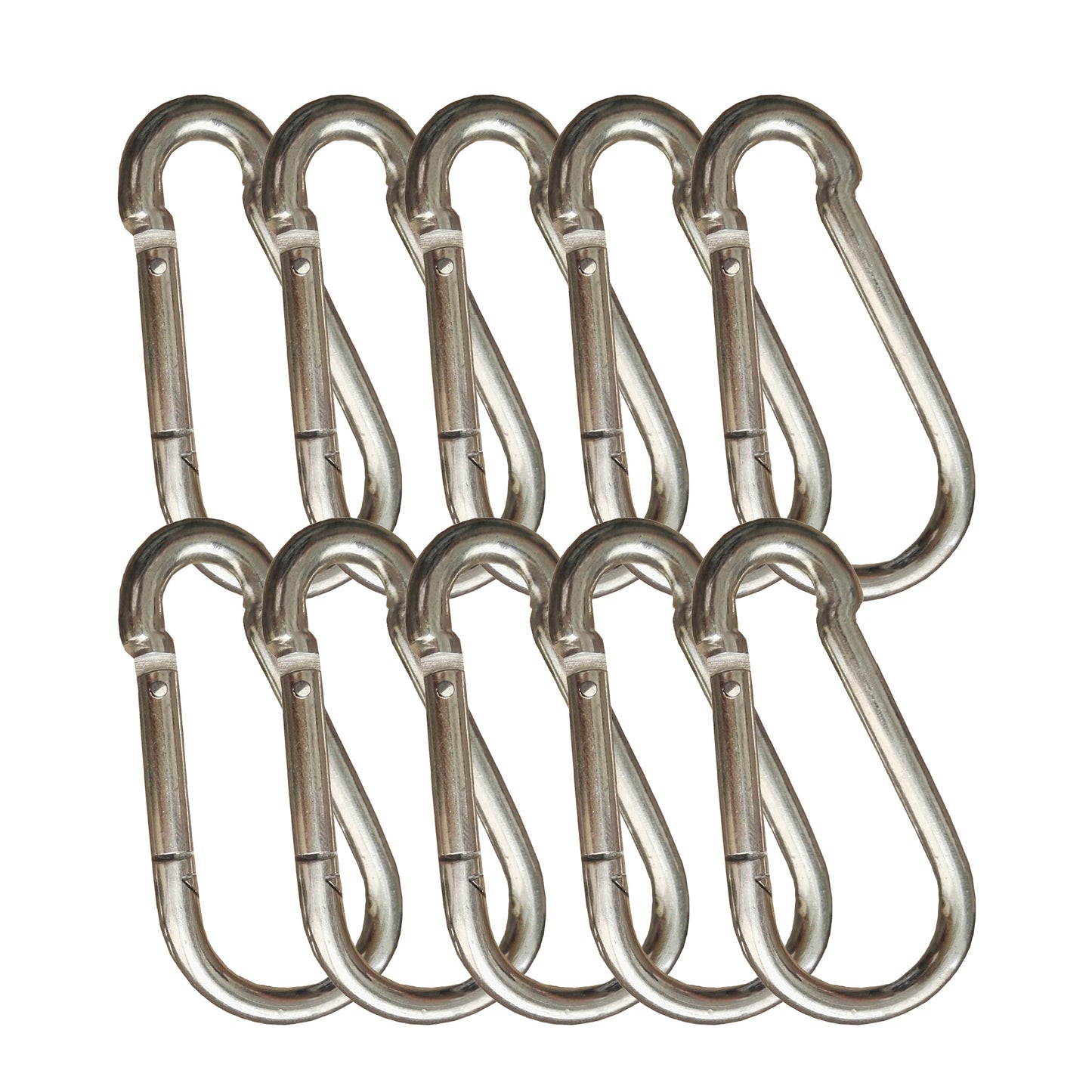 Karabiner Stahl verzinkt Silber│ 8x80 mm │ 10 Stück