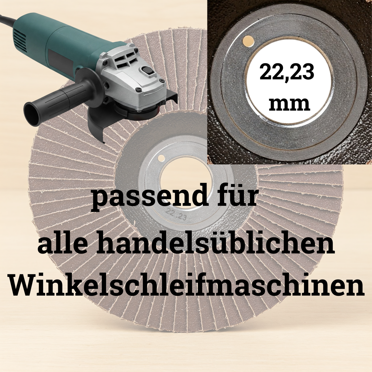 10/20 Stück Standard Fächerscheiben / Ø 125 mm x 22,23 mm  / braun