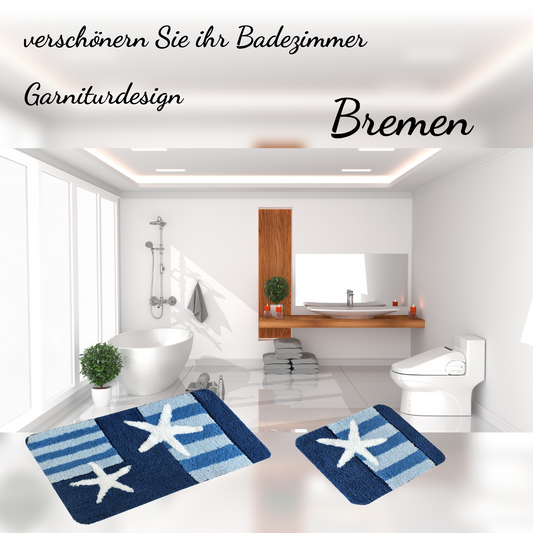 Badematten-Set Bremen 2-tlg versch. Größen, Farben und Ausführungen