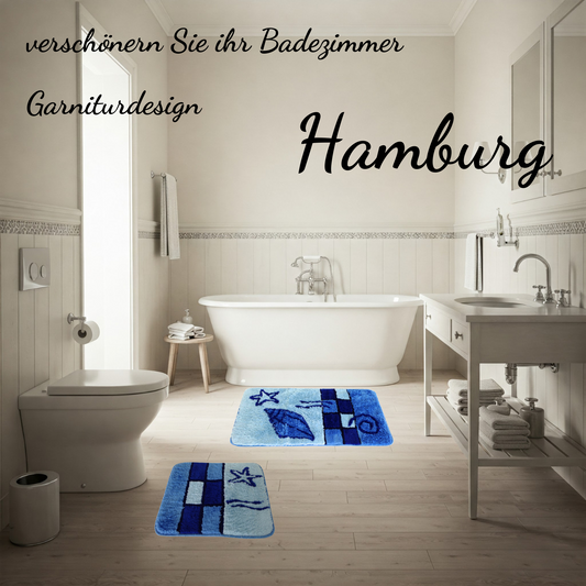Bademattenset Hamburg 2-tlg., 50x90 cm und 50x45 cm verschiedene Farben und Ausführungen