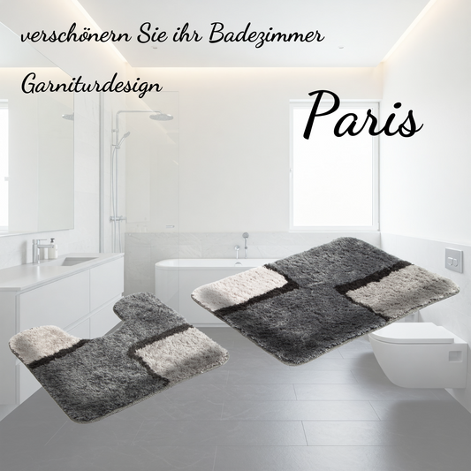Badematten-Set Paris grau 2-tlg , 2 Ausführungen