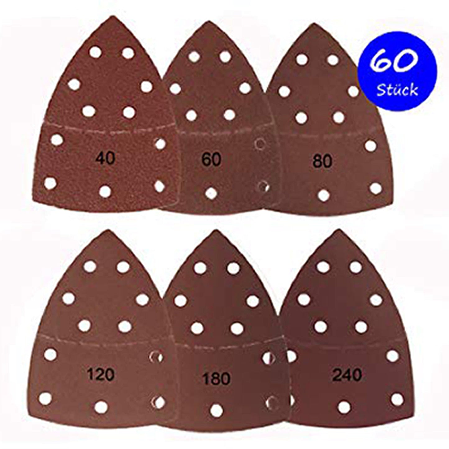 Prio - Schleifscheiben, 105x152mm, mixed Körnung je 10 x (40/60/80/120/180/240)