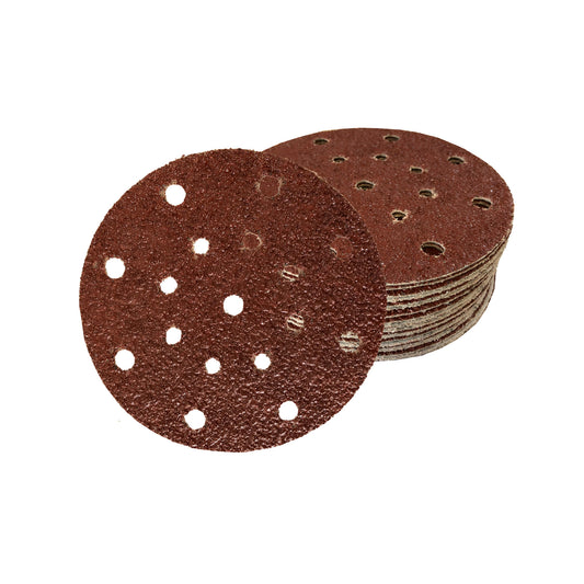 Klett-Schleifscheiben │ Ø 150 mm │ 17-Loch│ 60 Stück mixed je 10 x (40/60/80/120/180/240)