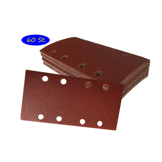 Schleifbogen-Set │ 93 x 190 mm │ 8 Loch │ 60 Stück │ mixed je 10 x  (40/60/80/120/180/240)