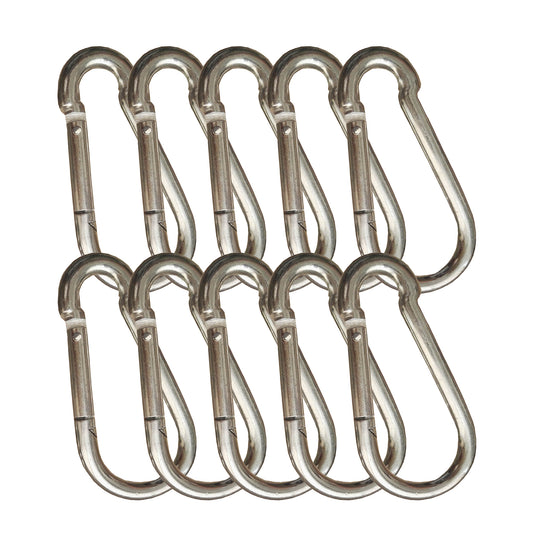 Karabiner Stahl verzinkt Silber│ 5x50 mm │ 10 Stück
