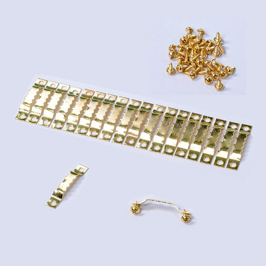 Bildaufhänger mit Schrauben │ gold │ 20 Stück