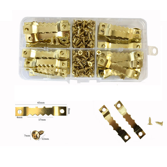 Bildaufhänger mit Schrauben │ gold │ 100 Stück
