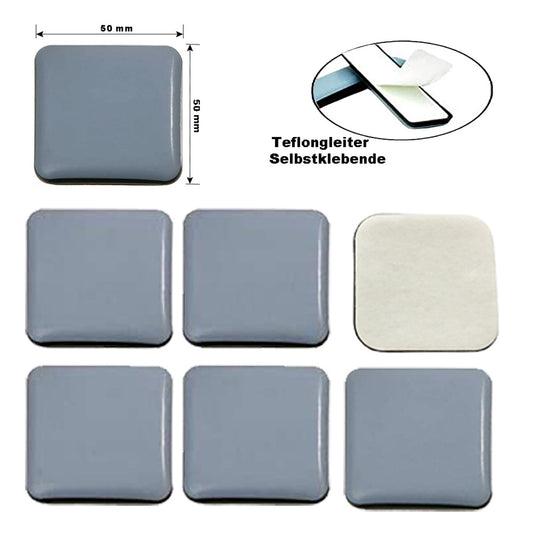 Teflongleiter 50x50mm, selbstklebend,  16 Stück