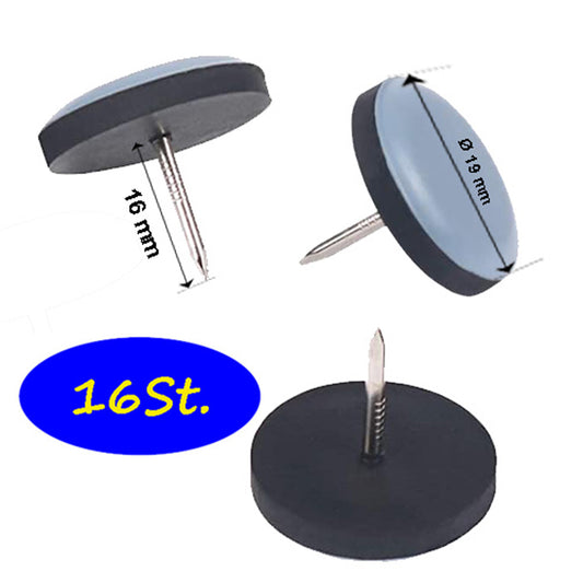 Teflongleiter Ø19mm mit Nägel, 16 Stück